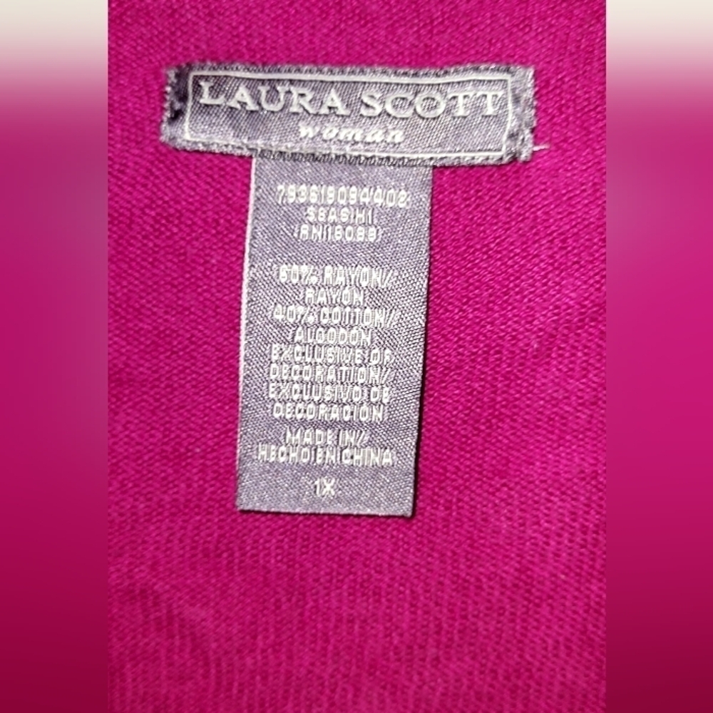 Laura Scott pink sweater quarter sleeve - Picture 2 of 3